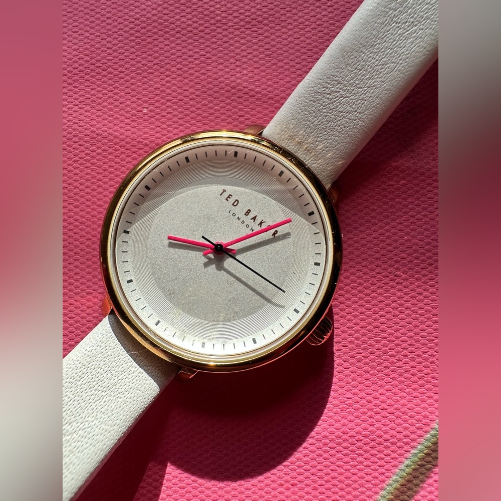 Ted Baker Women's 'ISLA' Quartz Stainless Steel and Leather Pink White Gold
